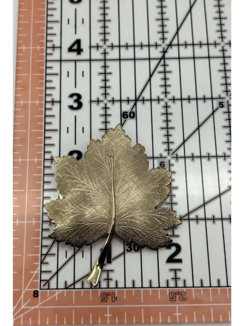Vintage Giovanni Maple Leaf Brooch Gold Tone Matte Textured 1960s 70s and Signed